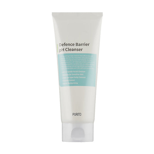 PURITO Defence Barrier pH Cleanser is a gentle, low pH cleanser designed to maintain your skin's natural balance while effectively removing impurities. Formulated with soothing Centella Asiatica Extract and Tea Tree Leaf Oil, it helps calm and purify the skin. With hydrating ingredients like Betaine and Allantoin, this cleanser leaves the skin feeling soft, clean, and refreshed without stripping its moisture. Suitable for all skin types, it’s perfect for daily use to support a healthy and balanced complexio